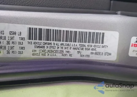 2017 Dodge Durango Sxt Awd из США, поврежденный, VIN 1C4RDJAG9HC651229